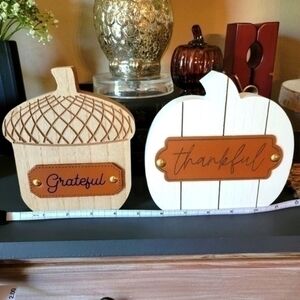 Set of 2- Pumpkin and Acorn Fall/Harvest Decor NWOT